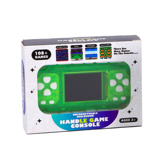 108 games in 1 game console met kleurenscherm groen en paars assorti