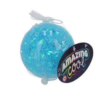 Load image into Gallery viewer, Amazing cool stuiterbal glitter met lampje 10 cm assorti | 6 stuks
