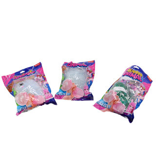Load image into Gallery viewer, Fun knijpdier 15 cm aqua blob met glitterlint 4 assorti
