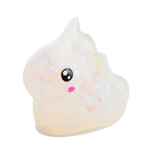 Load image into Gallery viewer, Fun knijpdier 15 cm aqua blob met glitterlint 4 assorti
