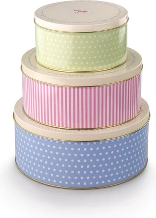 Tala originals - koekblikken set – 3 luchtdichte koekblikken – pastel – voor koekjes, cake taart – stapelbaar duurzaam – met afsluitdeksel