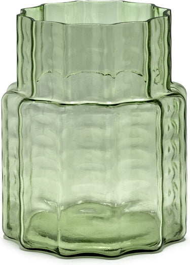 Serax - ruben deriemaeker waves - vaas - transparant groen - 18 ø - h 21cm - 1,88kg