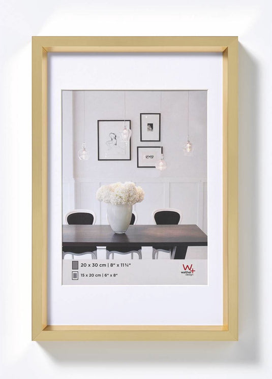 Walther steel style - kunststof lijst - fotoformaat 20x30 cm - goud