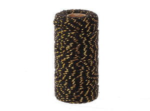 Hbx natural living touw katoen op klos 100m x 0,2cm zwart goud