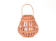 Hbx natural living hbx living lantaarn met glas van hout dia15,5x15cm roze