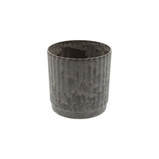 Hbx natural living bloempot melamine ribble dia17x18cm bruin