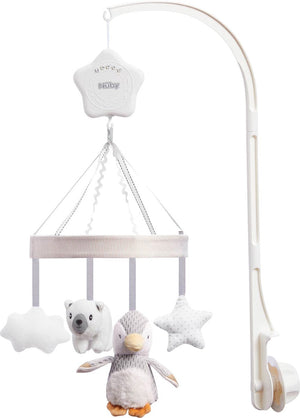 Nûby - little penguin muziekmobiel - mobiel voor babybedje met leuke figuurtjes en zachte kleuren - 0+ maanden