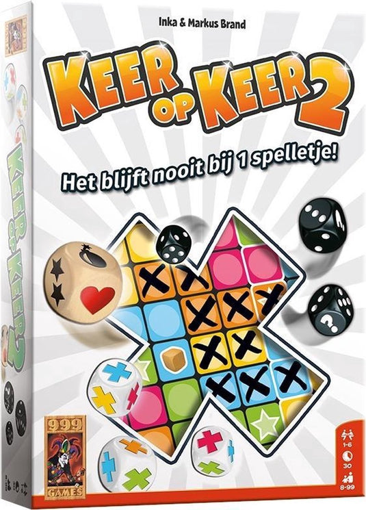 999games 999 games - keer op keer 2 - dobbelspel - met nieuwe dobbelstenen en mogelijkheden - gezelschapsspel - familiespel - klein cadeautje