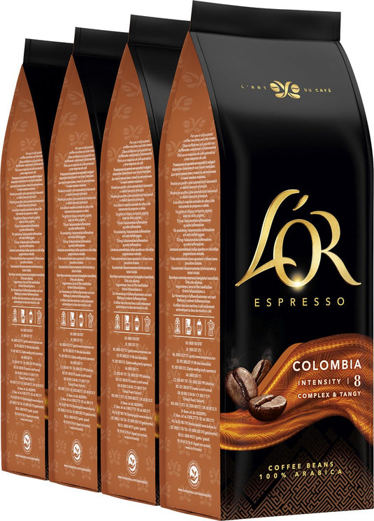 L'or espresso origins colombia koffiebonen - intensiteit 8 12 - 4 x 500 gram