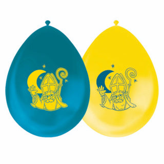 Globos sinterklaas ballonnen 8 stuks opblaasbaar dubbelzijdige print | 12 stuks
