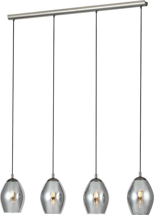 Eglo estanys hanglamp - e27 - 113 cm - rookglas - grijs zwart