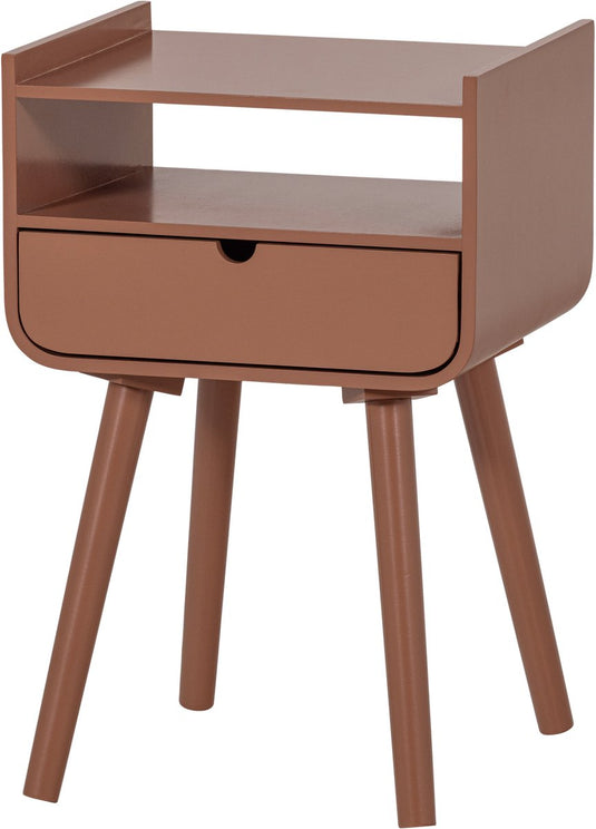Woood nils nachtkastje bijzettafel - hout - oudroze - 54x36x30