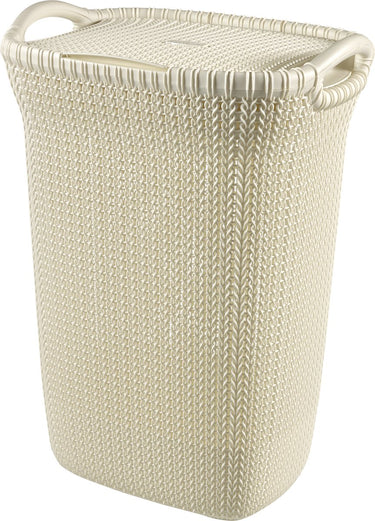 Curver knit wasmand met deksel - 57l - oasis white