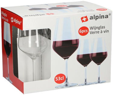 Alpina wijnglazenset 6-delig 53cl voor rode wijn
