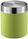 Eko - fandy tafelafvalbak 1,5 liter - steel stainless steel - lime groen, mat rvs - prullenbak