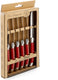 Lou laguiole messen set rustic vleeswaren rood metaal 6 stuks