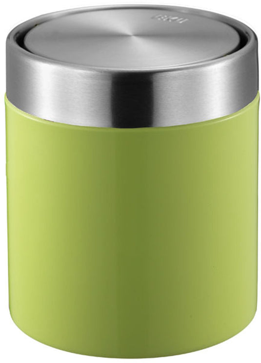 Eko - fandy tafelafvalbak 1,5 liter - steel stainless steel - lime groen, mat rvs - prullenbak