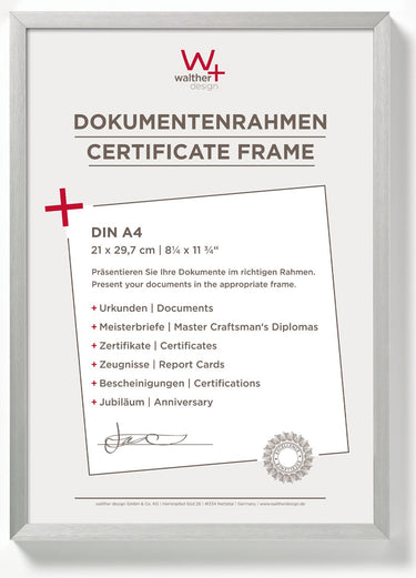 Walther chair - aluminium fotolijst - fotomaat 21x29,7 cm (a4) - zilver