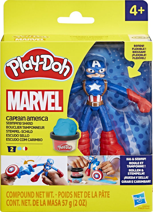 Play-doh marvel captain america stempelschild - boetseerklei