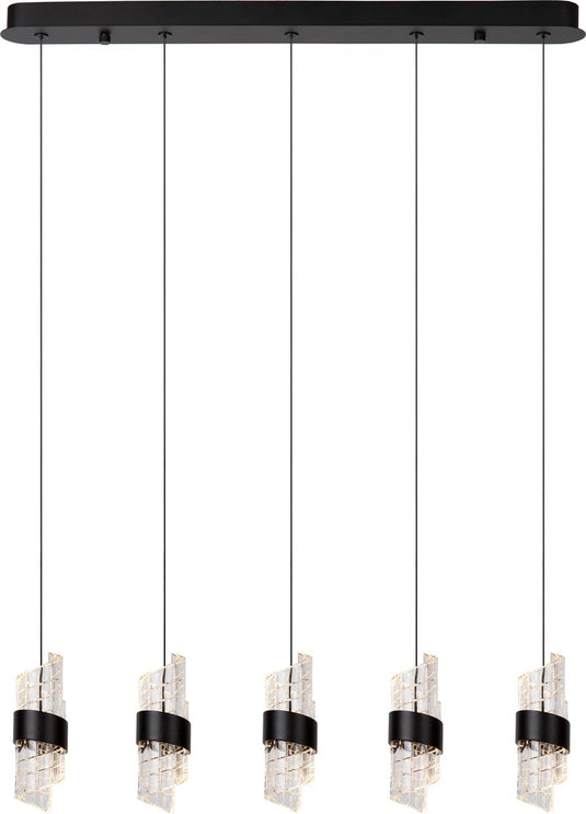 Lucide kligande - hanglamp - led dimbaar - 5x7,8w 2700k - zwart