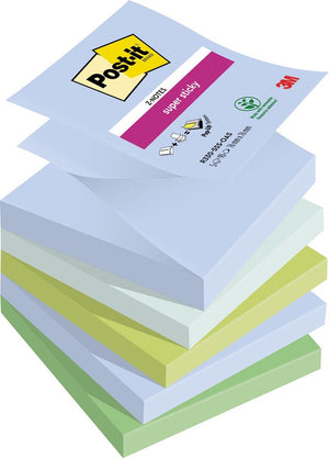Super sticky notes post-it r330-5ss-oas blauw, groen
