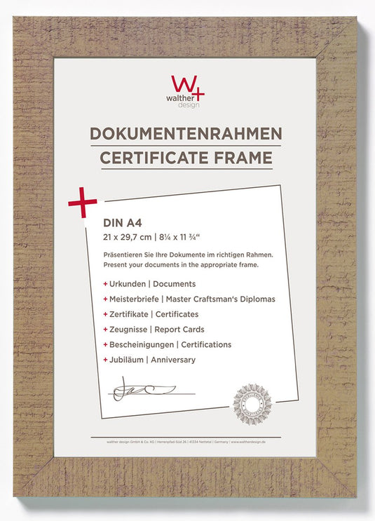 Walther home - houten lijst - fotoformaat 21x29,7 cm (din a4) - beige bruin