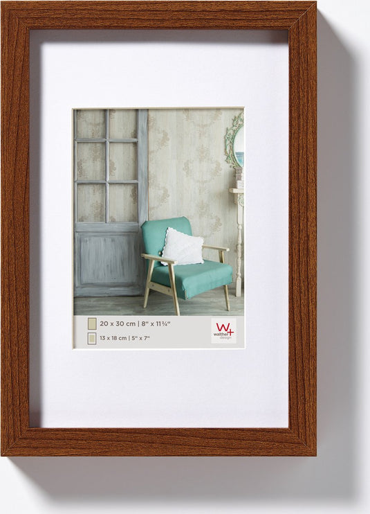 Walther stockholm - mdf houten lijst- fotoformaat 20x30 cm - walnoot