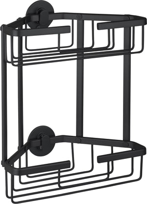 Differnz draadmand - 2-laags driehoek - zonder boren - aluminium - 28 x 13 x 30 cm - zwart