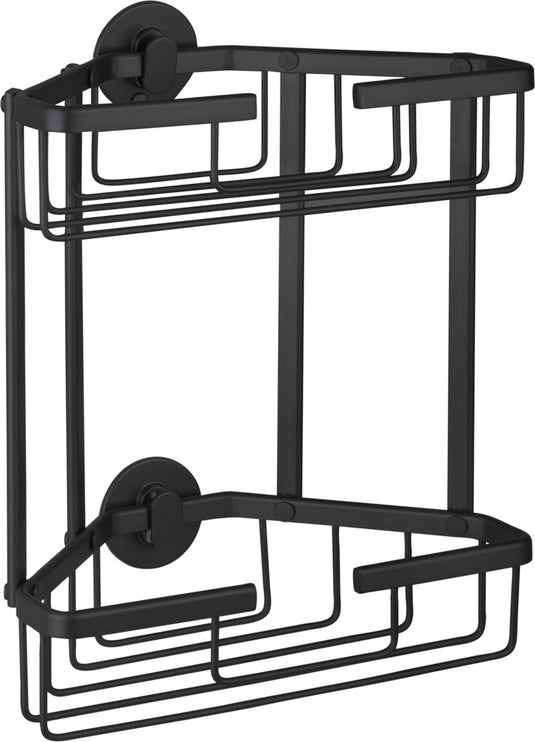 Differnz draadmand - 2-laags driehoek - zonder boren - aluminium - 28 x 13 x 30 cm - zwart