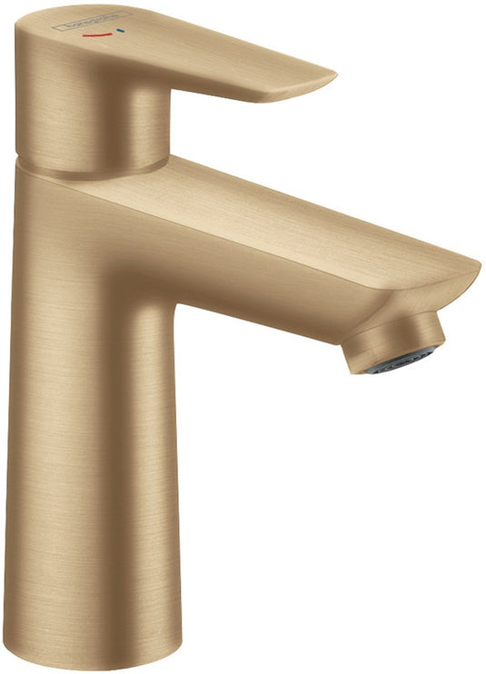 Hansgrohe talis e - wastafelmengkraan - ééngreeps bediening - coolstart energiebesparend - zonder waste - 110mm maat - brushed bronze