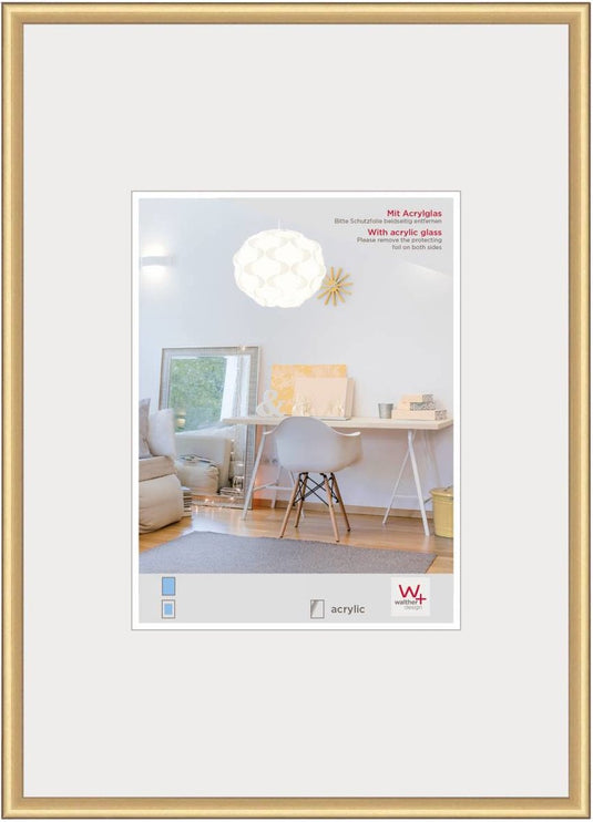 Walther new lifestyle - kunststof lijst - fotoformaat 70x100 cm - kunstglas - goud
