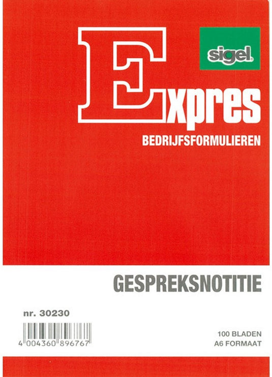 Sigel gespreksnotitieblok expres a6 100 blad