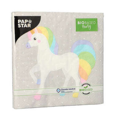 Papstar set a 20 servetten unicorn 3-laags 33x33cm