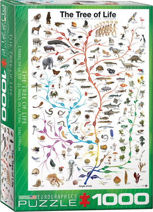 Eurographics - de boom des levens [the tree of life] - evolutiediagram - 1000 stukjes 48×68cm (b×h) - legpuzzel