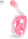 X10 snorkelmasker - duikbril - snorkel - snorkelset - full face masker - volwassenen - roze - s m