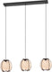 Eglo waverton hanglamp - e27 - 92 cm - zwart wit - textiel