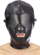 Fetish tentation - bondage masker - vrije neusgaten en mond - afneembare blinddoek - zwart