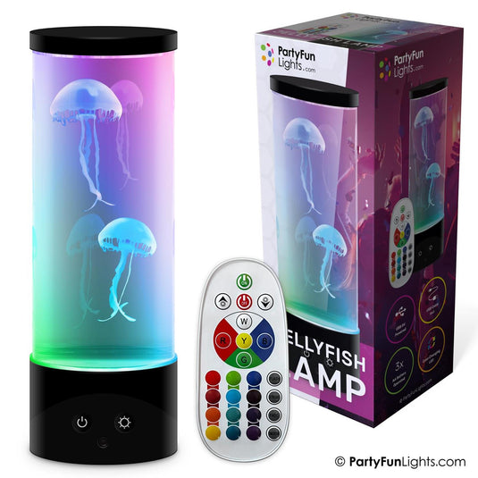 Partyfun lights partyfunlights - jellyfish aquarium lamp - 2 kwallen - meerdere kleuren - afstandsbediening - nachtlampje kinderen - batterij en usb