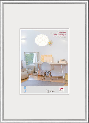Walther new lifestyle - kunststof lijst - fotoformaat 30x40 cm - kunstglas - zilver