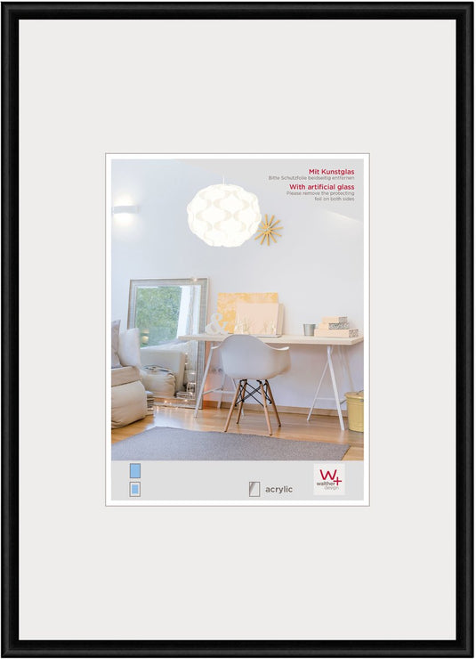 Walther new lifestyle - kunststof lijst - fotoformaat 40x50 cm - kunstglas - zwart