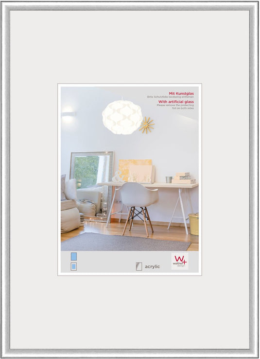 Walther new lifestyle - kunststof lijst - fotoformaat 40x50 cm - kunstglas - zilver