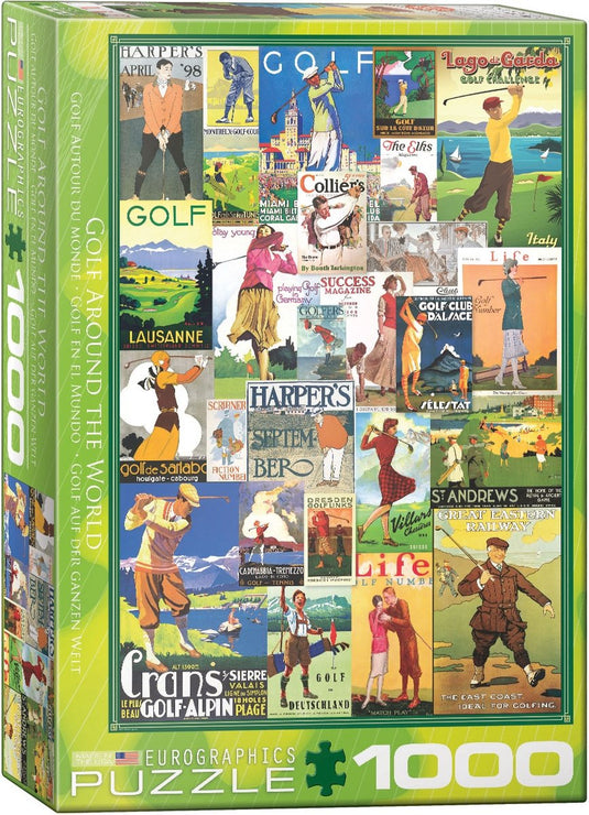 Eurographics - gold de wereld rond [golf around the world] - 1000 stukjes 48×68cm (b×h) - legpuzzel