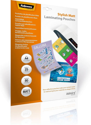 Fellowes lamineerhoezen admire a4 - stylish mat - 80 micron - 25 stuks
