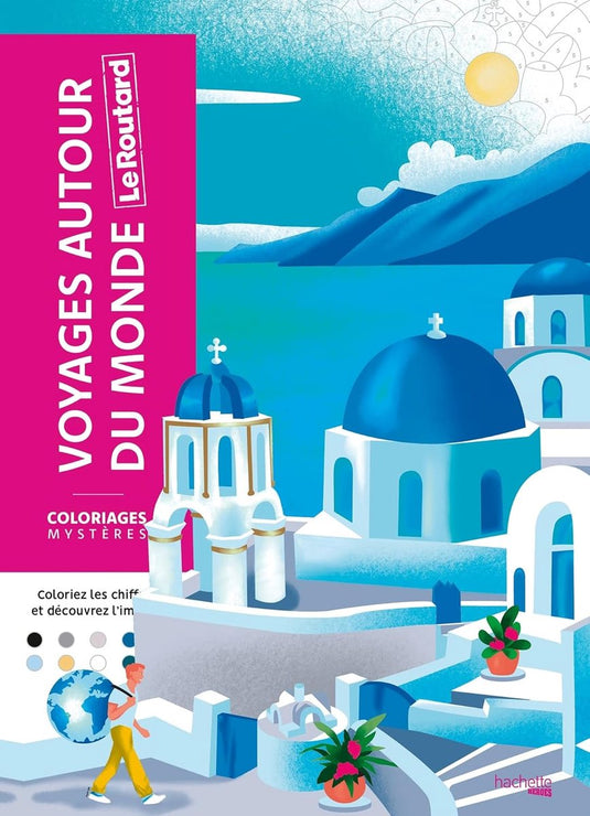 Hachette heroes coloriages mystères - le routard - voyages autour du monde - hachette - kleuren op nummer kleurboek voor volwassenen