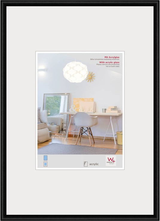 Walther new lifestyle - kunststof lijst - fotoformaat 50x70 cm - kunstglas - zwart