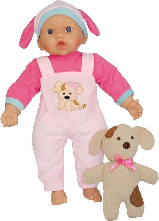 Dimian pop met pluche beer - 41 cm.