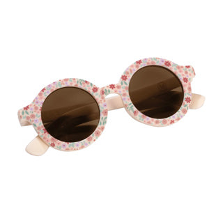 Afbeelding laden in galerijviewer, Little dutch zonnebril rond model met bloemenprint roze uv-400

