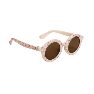 Afbeelding laden in galerijviewer, Little dutch zonnebril rond model met bloemenprint roze uv-400
