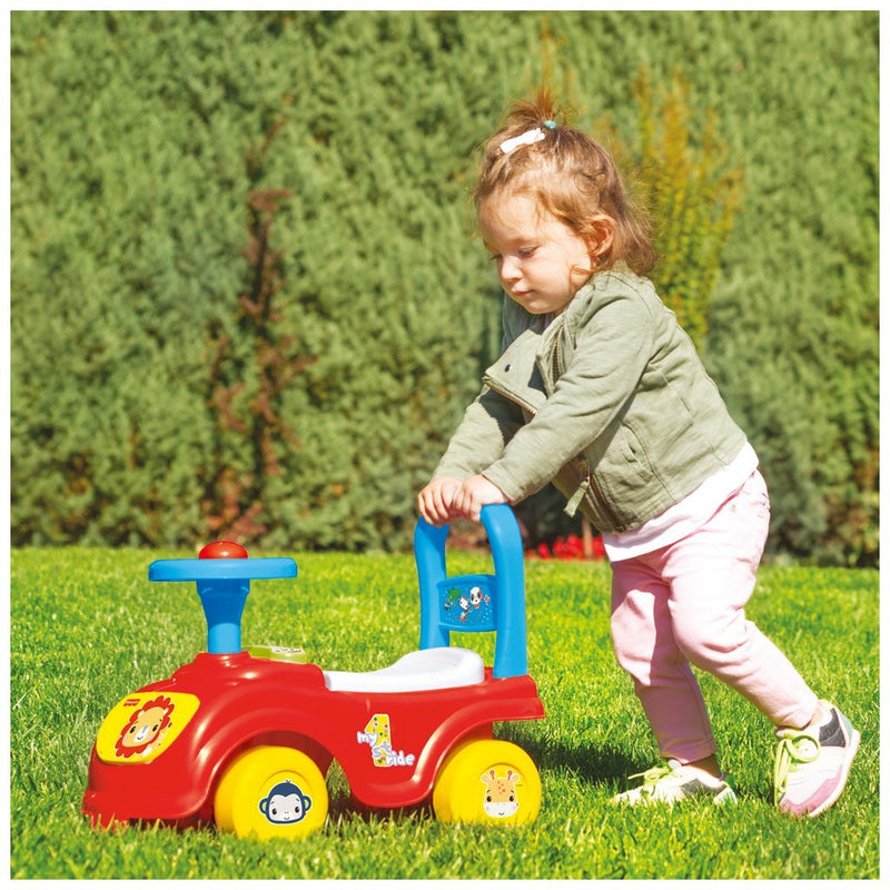 Load image into Gallery viewer, Fisher price loopauto + toeter rood blauw geel
