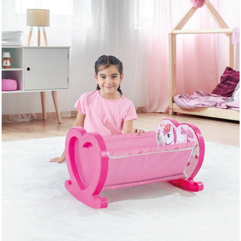 Load image into Gallery viewer, Dolu eenhoorn poppenwiegje roze
